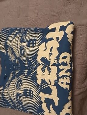 Black Label Flesh Blood Blue Graphic Long Sleeve Shirt Sz L Courage